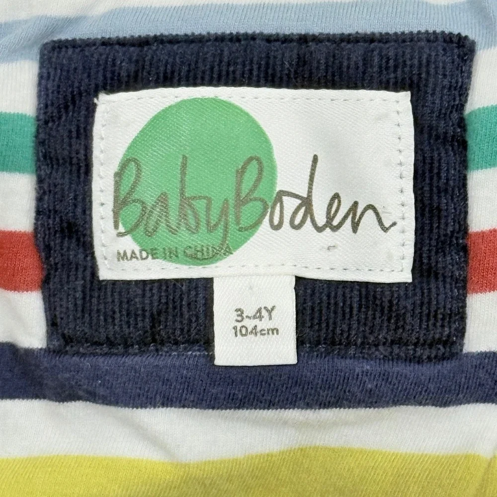 Baby Boden Navy Blue Corduroy‎ Hooded Dachshund Dog Coat 3-4Y